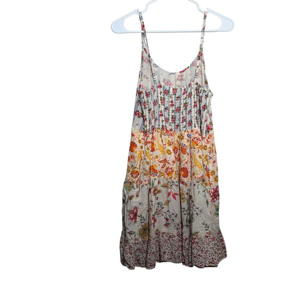 Panni Dress Women's Medium Floral Patchwork Tiered Sleeveless Mini Cottage - Picture 5 of 11